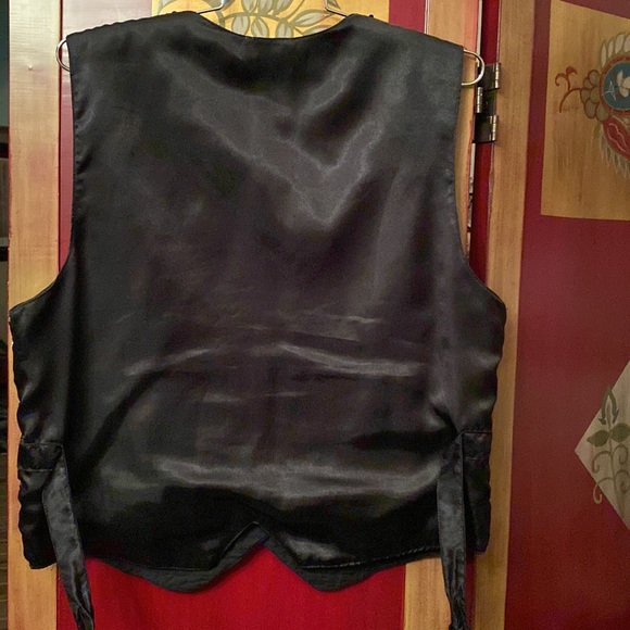 Vintage Effeci Beaded Sequined Vest, Black White Gold Checks. SZ L - Picture 3 of 6